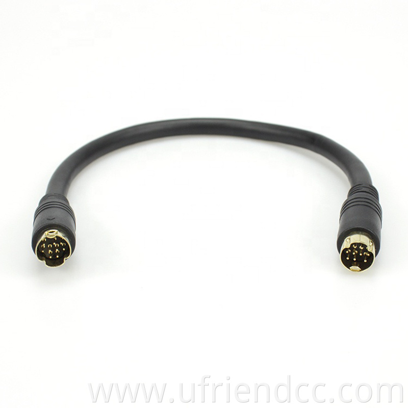 OEM Factory High Quality Shield Gold Plated Male to Male Female 9 pin mini din cable